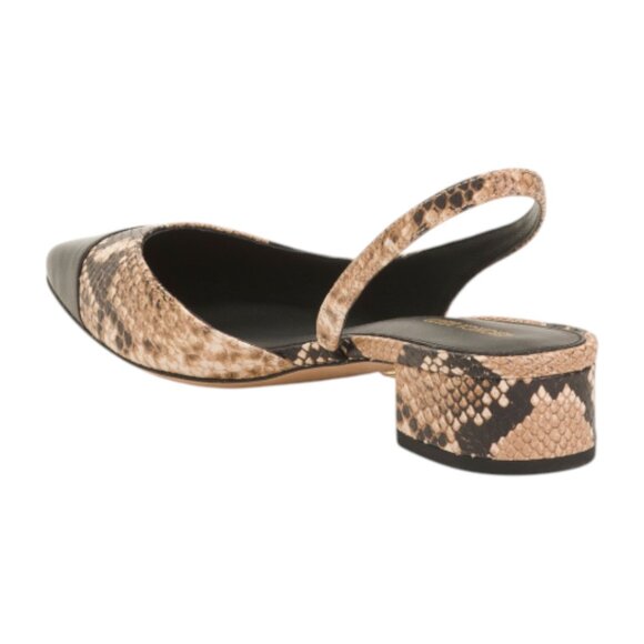 VERONICA BEARD Brown/Black Leather Cecile Slingback Heels - Picture 2 of 3